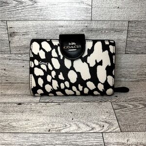 COACH Medium Corner Zip Wallet With Spotted Animal Print